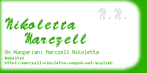 nikoletta marczell business card